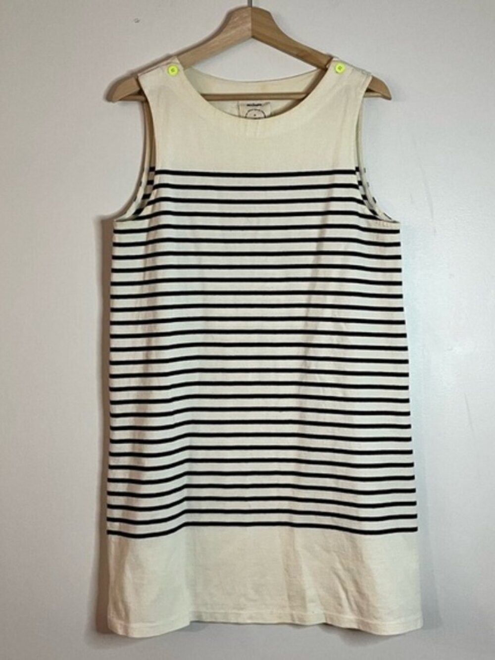 AlliHop Black & White Striped Sleeveless Knit Shift Dress Size M - Picture 8 of 13